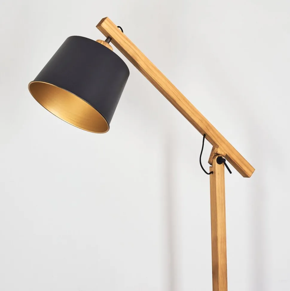 Lampadaire Tatodere Bois Fonce, Noir, 1 Lumiere