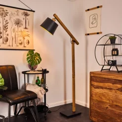 Lampadaire Tatodere Bois Fonce, Noir, 1 Lumiere