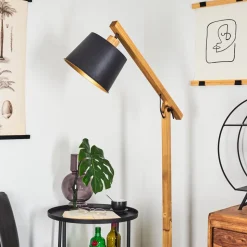 Lampadaire Tatodere Bois Fonce, Noir, 1 Lumiere