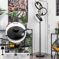 Lampadaire Theareabarivat Anthracite, 3 Lumieres