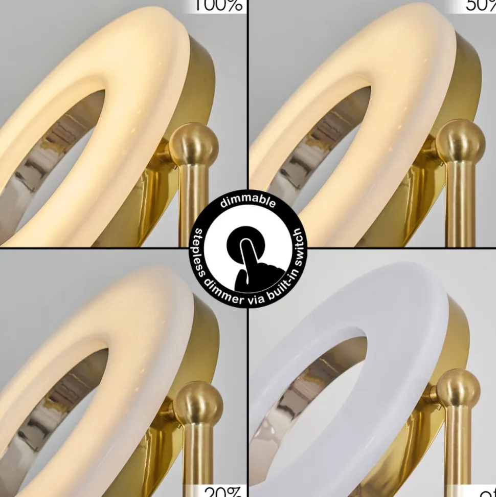 Lampadaire Tierz Led Laiton, 2 Lumieres