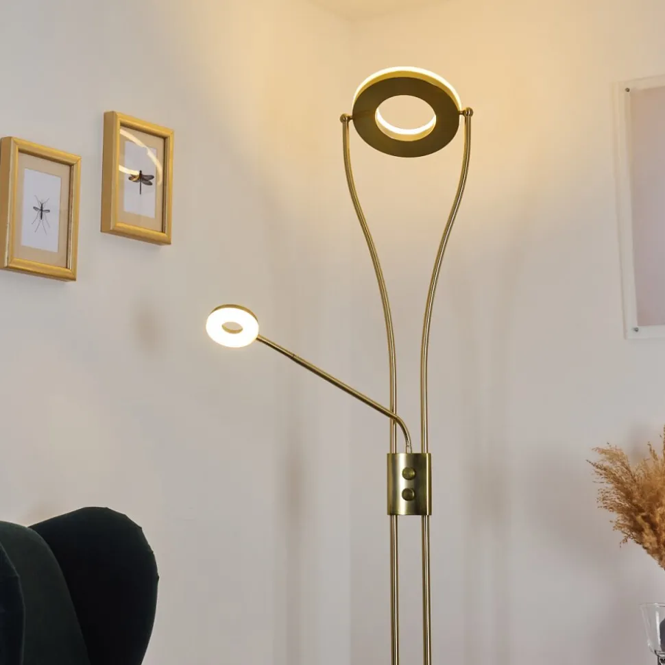 Lampadaire Tierz Led Laiton, 2 Lumieres