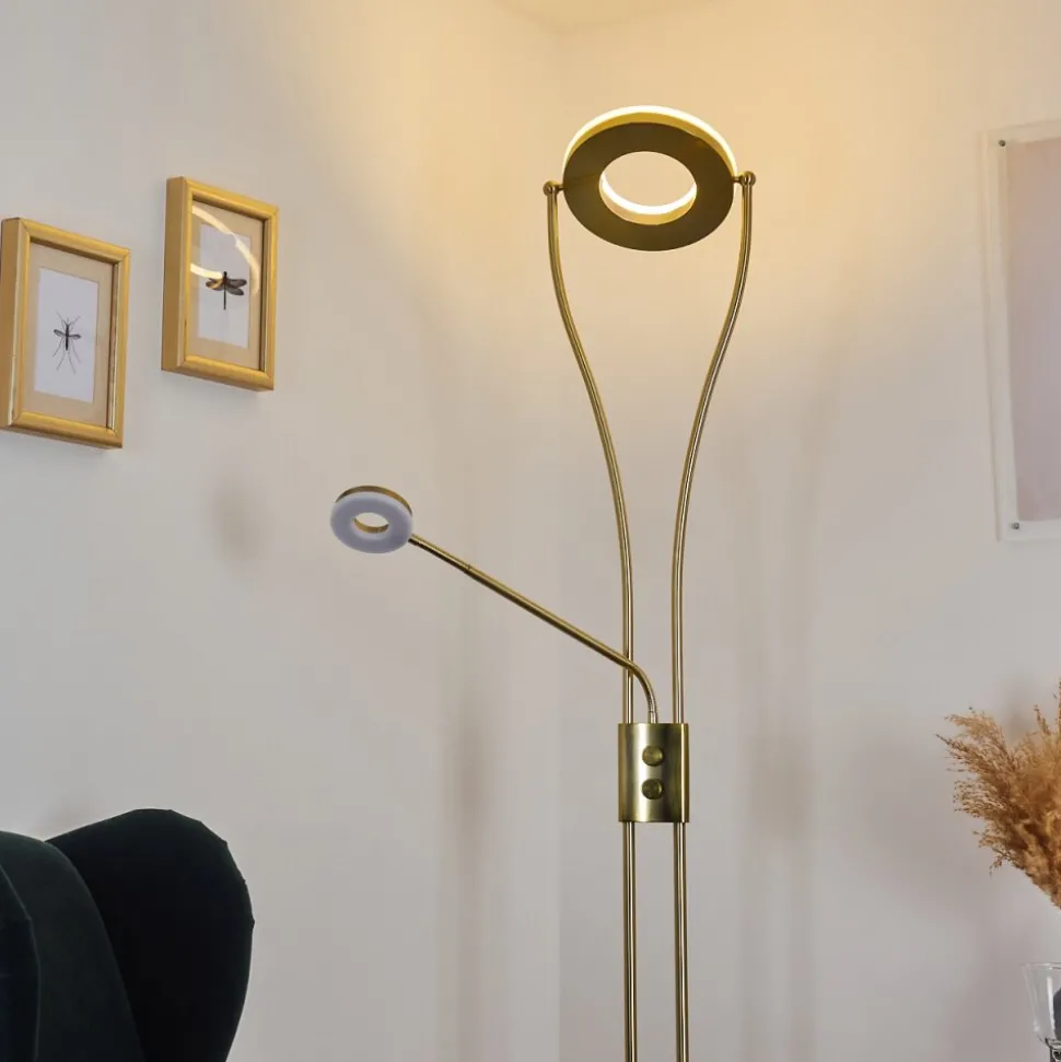 Lampadaire Tierz Led Laiton, 2 Lumieres