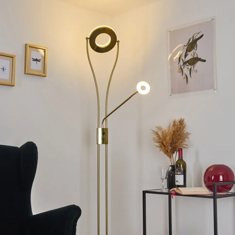 Lampadaire Tierz Led Laiton, 2 Lumieres