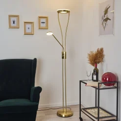 Lampadaire Tierz Led Laiton, 2 Lumieres