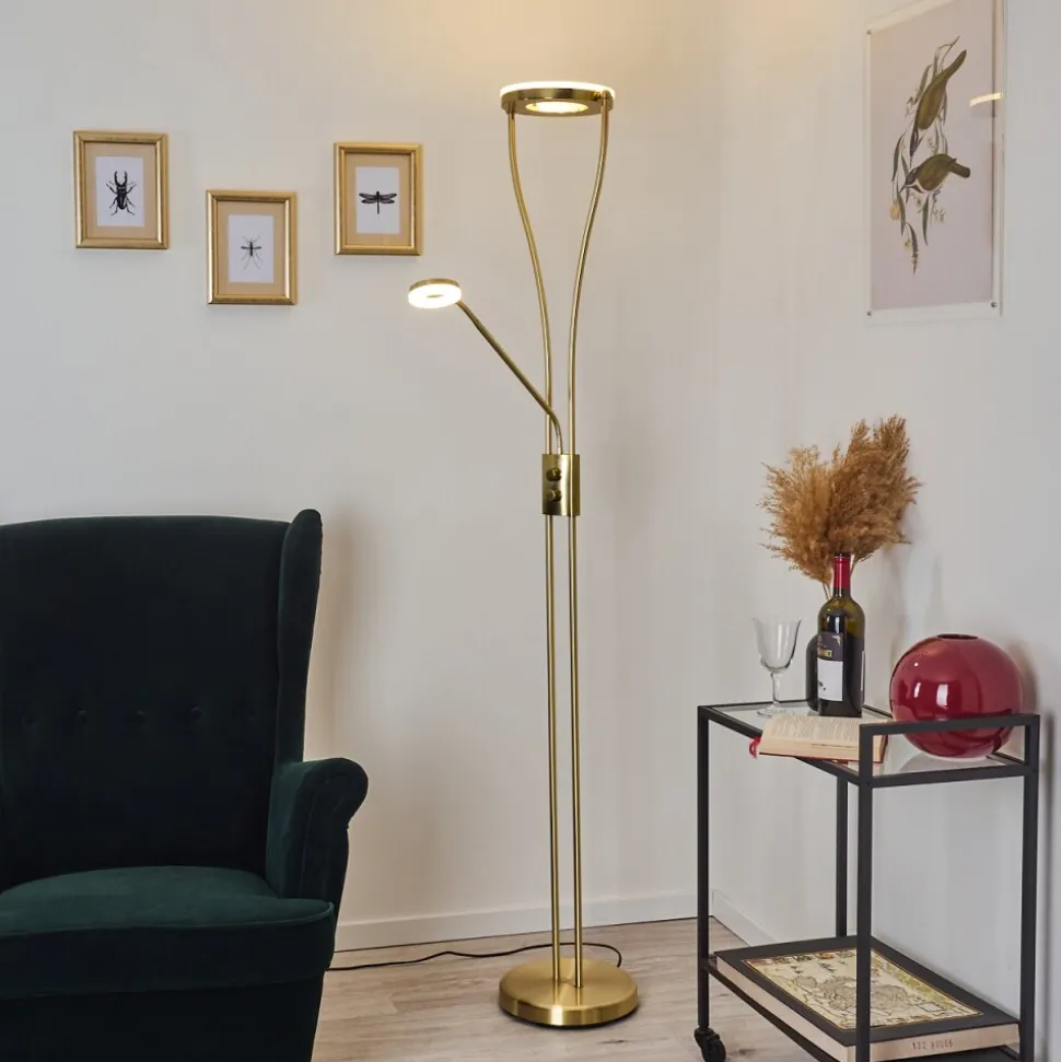 Lampadaire Tierz Led Laiton, 2 Lumieres
