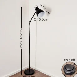 Lampadaire Timola Noir, 1 Lumiere