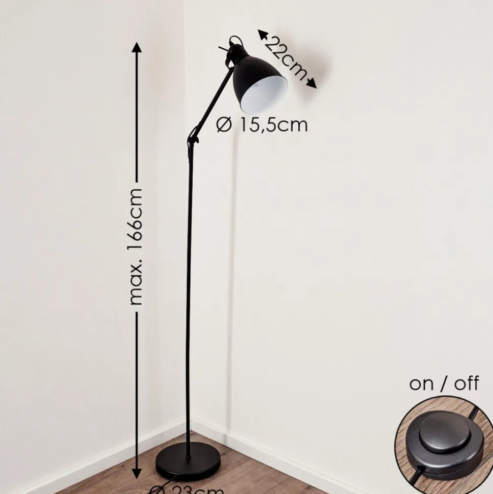 Lampadaire Timola Noir, 1 Lumiere