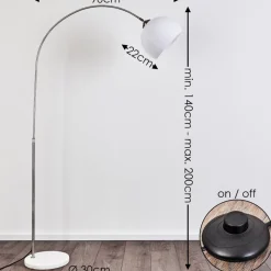 Lampadaire Tipitapa Nickel Mat, 1 Lumiere