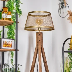 Lampadaire Tomaca Laiton, Ecru, 1 Lumiere
