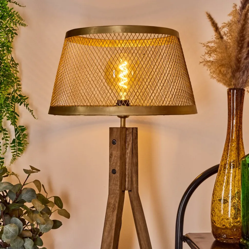 Lampadaire Tomaca Laiton, Ecru, 1 Lumiere