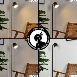 Lampadaire Tontolos Led Noir, 1 Lumiere