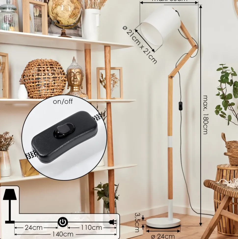 Lampadaire Tukchor Ecru, 1 Lumiere
