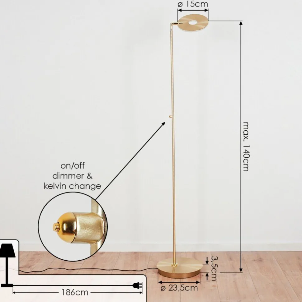 Lampadaire Umag Led Laiton, 1 Lumiere