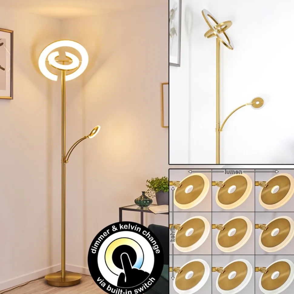 Lampadaire Umag Led Laiton, 2 Lumieres