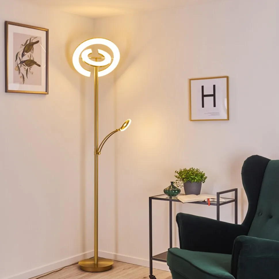 Lampadaire Umag Led Laiton, 2 Lumieres