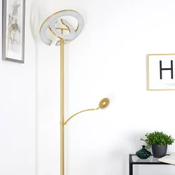 Lampadaire Umag Led Laiton, 2 Lumieres