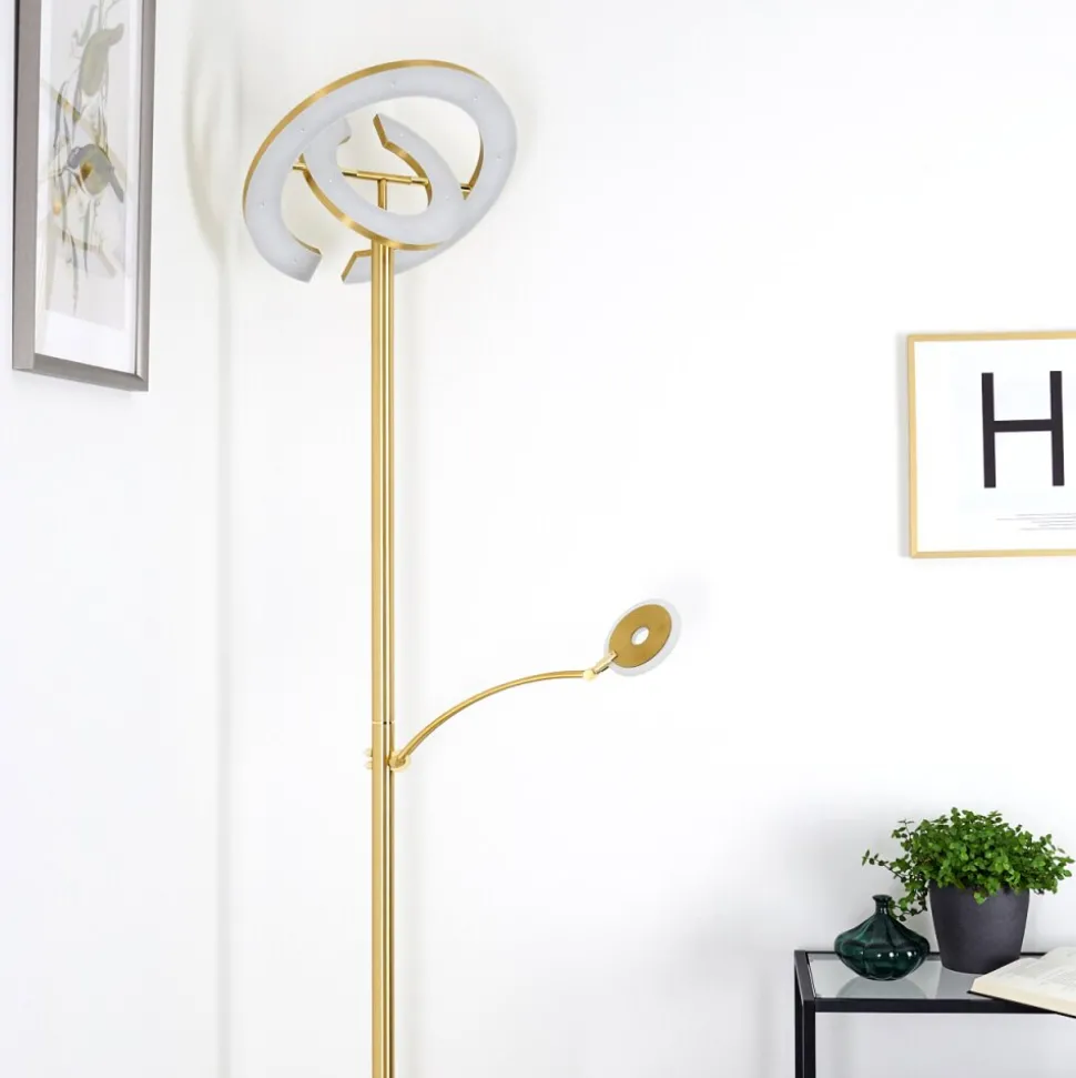 Lampadaire Umag Led Laiton, 2 Lumieres