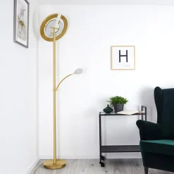 Lampadaire Umag Led Laiton, 2 Lumieres