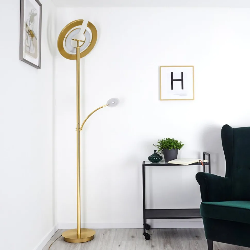 Lampadaire Umag Led Laiton, 2 Lumieres