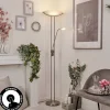 Lampadaire Urama Nickel Mat, 2 Lumieres
