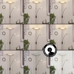 Lampadaire Urama Nickel Mat, 2 Lumieres