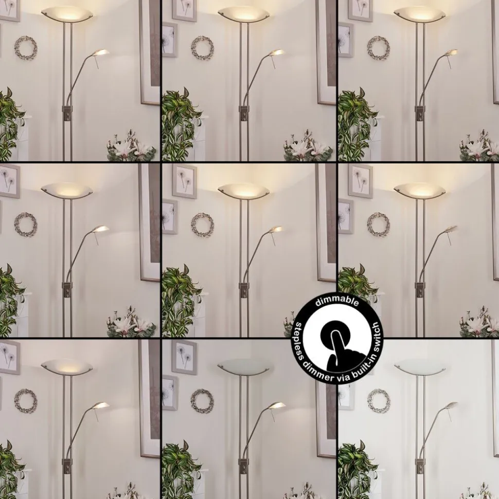 Lampadaire Urama Nickel Mat, 2 Lumieres