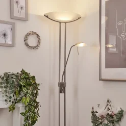 Lampadaire Urama Nickel Mat, 2 Lumieres