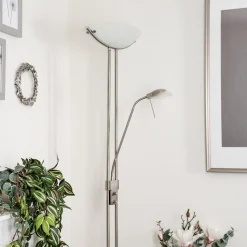 Lampadaire Urama Nickel Mat, 2 Lumieres