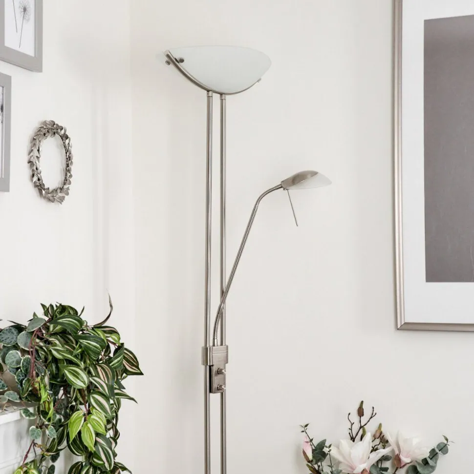 Lampadaire Urama Nickel Mat, 2 Lumieres