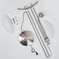 Lampadaire Urama Nickel Mat, 2 Lumieres