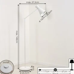 Lampadaire Vijes Blanc, 1 Lumiere