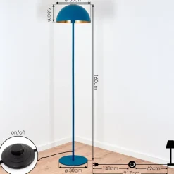 Lampadaire Vivian Bleu, 1 Lumiere