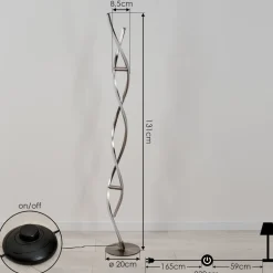 Lampadaire Wellington Led Acier Inoxydable, 2 Lumieres