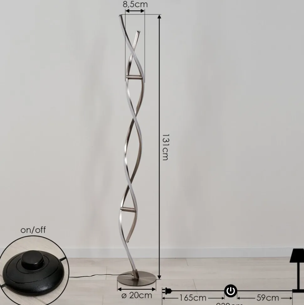 Lampadaire Wellington Led Acier Inoxydable, 2 Lumieres