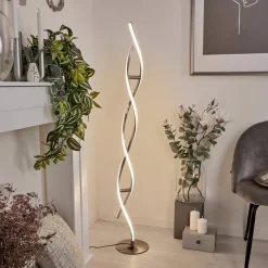 Lampadaire Wellington Led Acier Inoxydable, 2 Lumieres