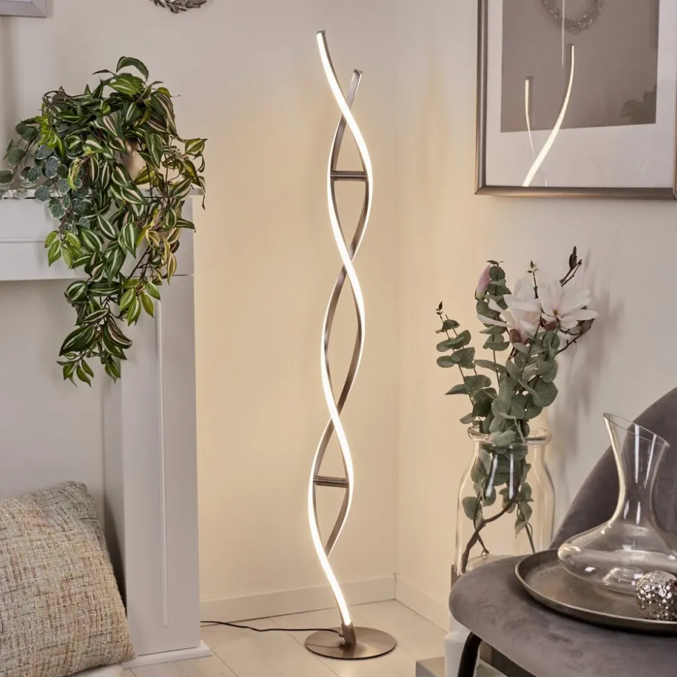 Lampadaire Wellington Led Acier Inoxydable, 2 Lumieres
