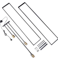 Lampadaire Woden Laiton, Noir, 3 Lumieres