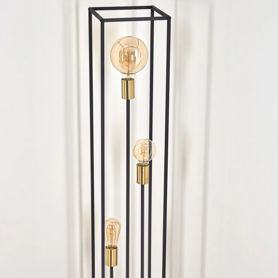 Lampadaire Woden Laiton, Noir, 3 Lumieres