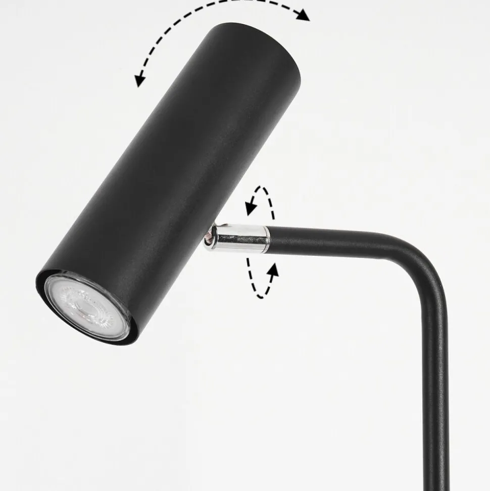 Lampadaire Zuoz Chrome, Noir, 1 Lumiere