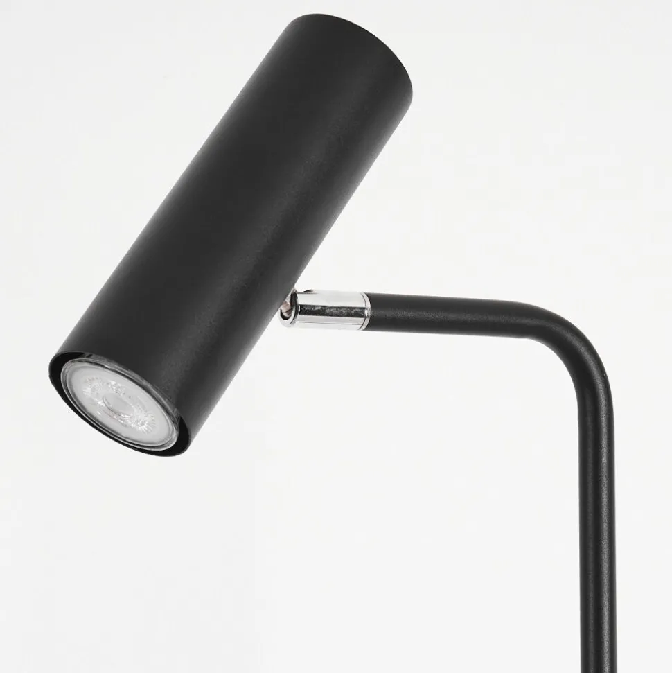 Lampadaire Zuoz Chrome, Noir, 1 Lumiere