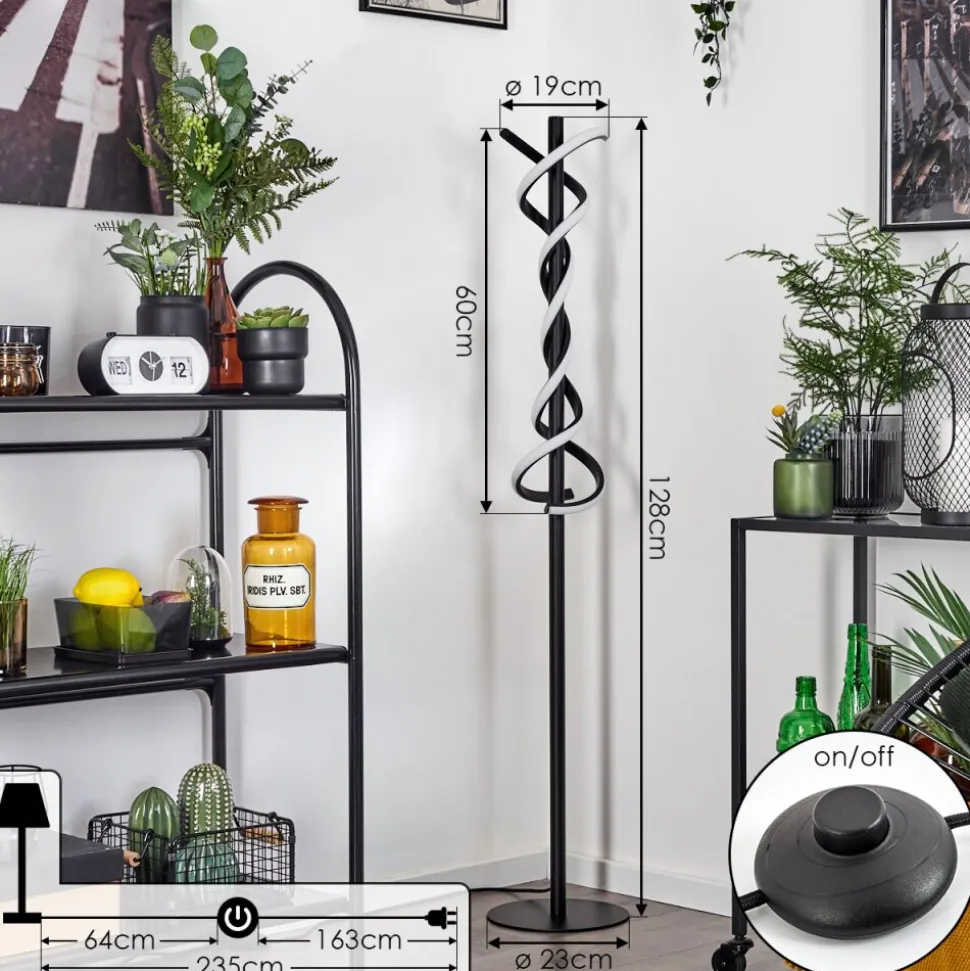 Lampadairealvarim Led Noir, 1 Lumiere