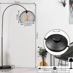 Lampadaireespairo Noir, 1 Lumiere