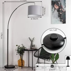 Lampadairegualdim Noir, 1 Lumiere