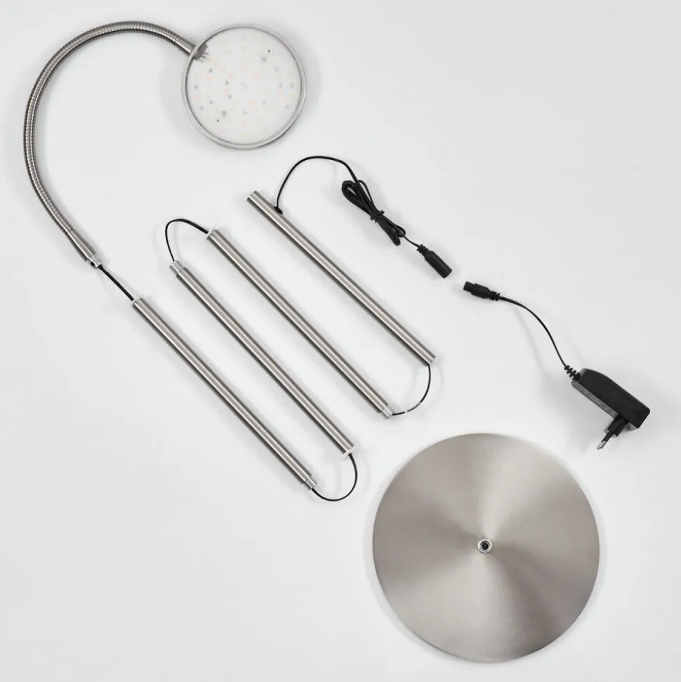 Lampadairehaltia Led Nickel Mat, 1 Lumiere