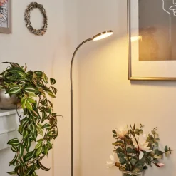 Lampadairehaltia Led Nickel Mat, 1 Lumiere