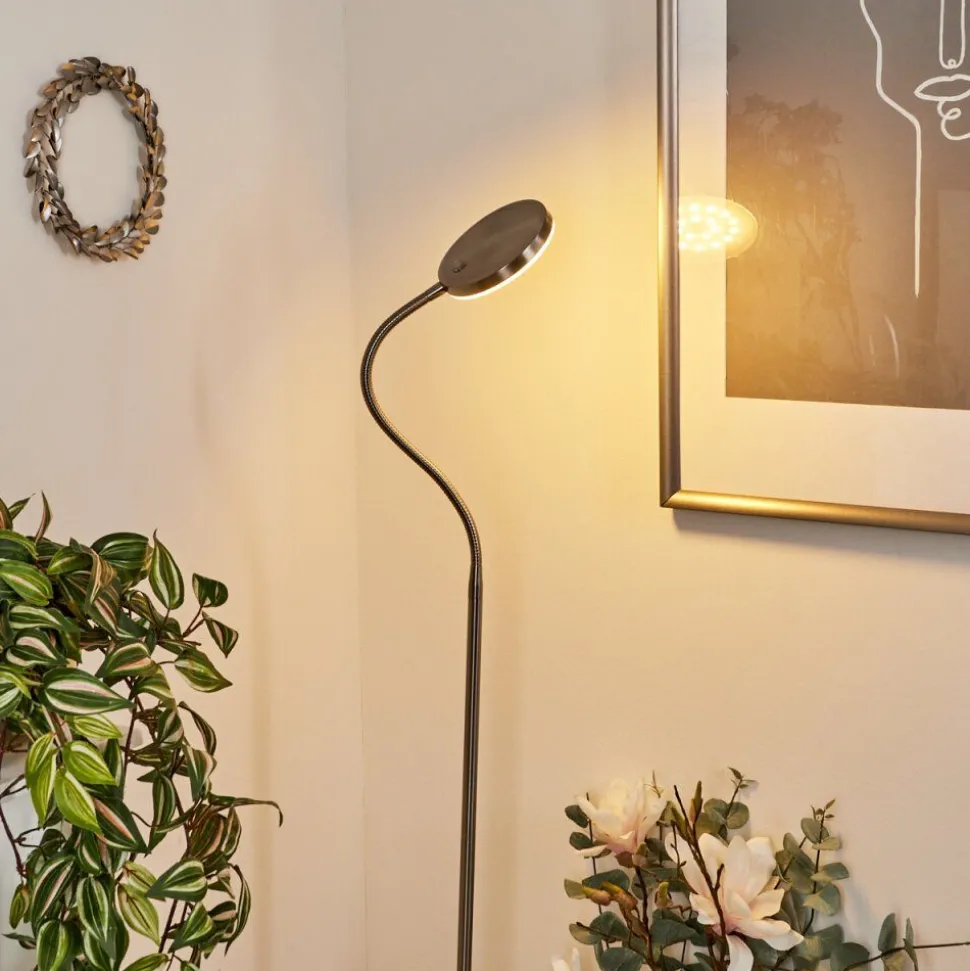 Lampadairehaltia Led Nickel Mat, 1 Lumiere