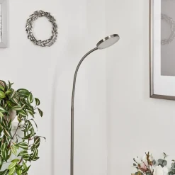 Lampadairehaltia Led Nickel Mat, 1 Lumiere
