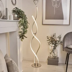 Lampadairehenrichemont Led Chrome, Nickel Mat, 1 Lumiere
