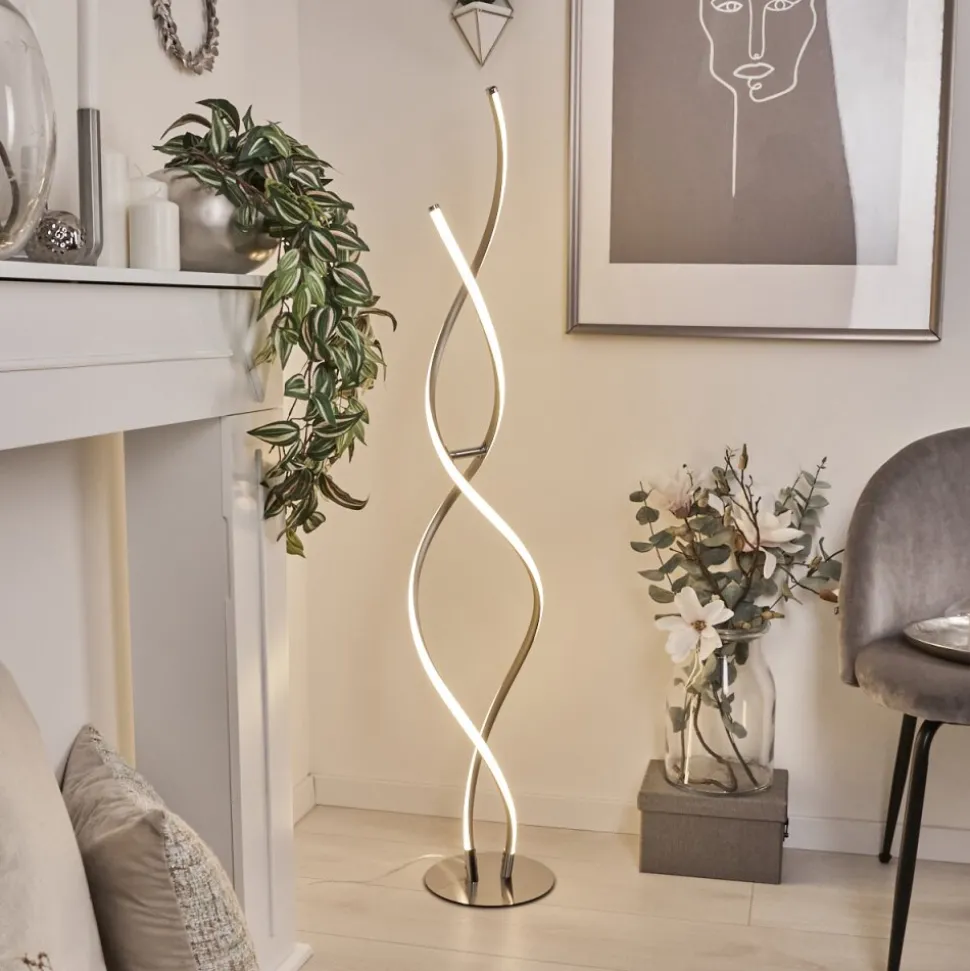 Lampadairehenrichemont Led Chrome, Nickel Mat, 1 Lumiere